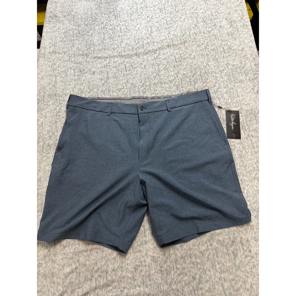 Walter Hagen Mens‎ P11 Micro Lines Golf Shorts Navy Daybreak Blue W42 MGA34165